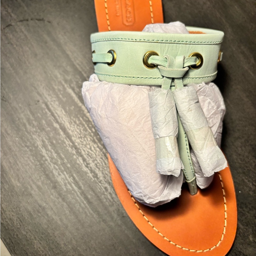 COACH BRAND NEW Mint Green Leather Sandals *******AUTHENTIC ******** - Picture 6 of 12